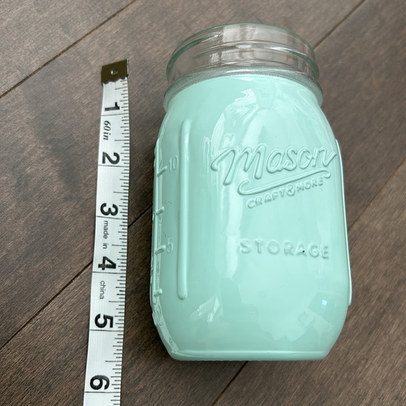 Turquoise Mint Green Craft Storage Set, Office Home Organization, Mason Jar Tin - Picture 9 of 12